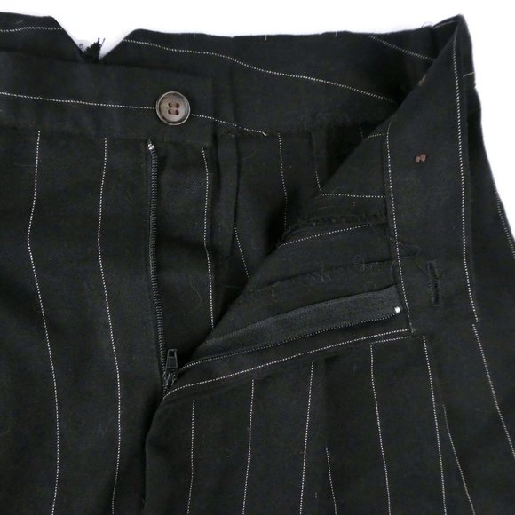 Vintage 80s Shorts Ultra High Waist Pinstripe Pleated Notched Back Wide Cuffed S